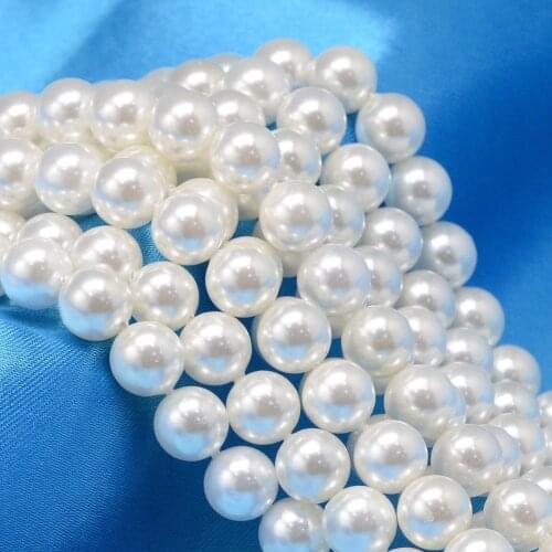 5 Strand Shell Pearl Round Beads 2.5/3/4/5/6/8/10mm For DIY Bracelet Necklace Strand jewelry making Decor accessories