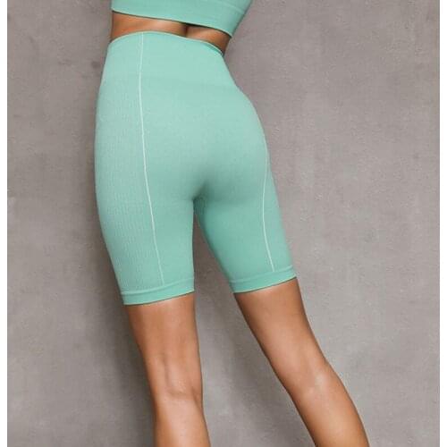 Women High Waist Energy Seamless Yoga Shorts Push Up Hip Gym Shorts Fitness Sports Legging Tights