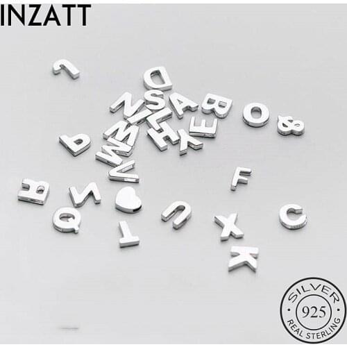 INZATT Real 925 Sterling Silver Letter Pendant Necklace For Fashion Women Hiphop Fine Jewelry Minimalist Wholesale Accessories