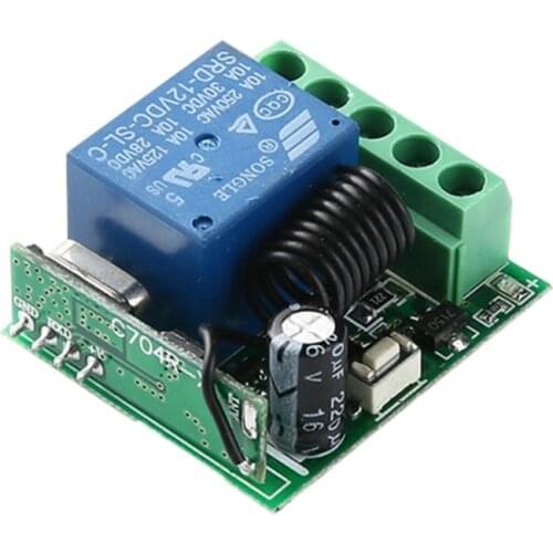 DC12V 1 Channel Relay Module Wireless Remote Control Switch Smart Home Controller Receiver for EV1527 Code Universal 433MHz RF