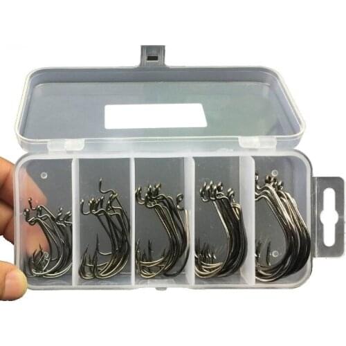 100% Original 50pcs/100pcs Sea Fishing Hooks Crank Hook 2#-3/0# Carp Bass Fishing Tackles Accessories Fish Hook Pesca