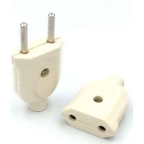 100pcs European EU Female Male Wiring Plug Power Cord Extension Cable Connector Rewireable Socket Detachable Industrial Plug