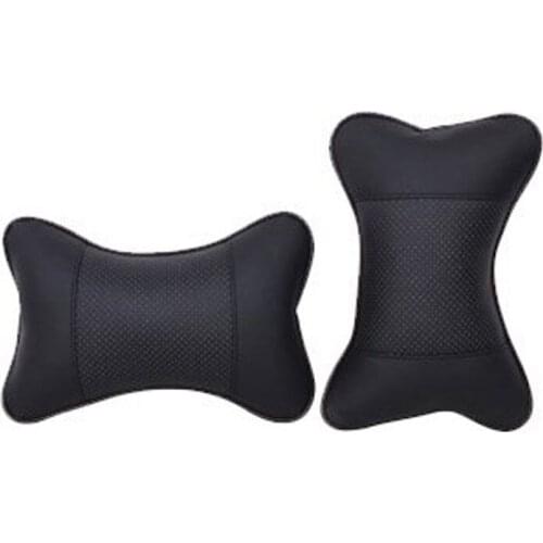 2 Pc Faux Leather Hole-digging Car Headrest Supplies Neck Safety Pillow For Auto Car accessories