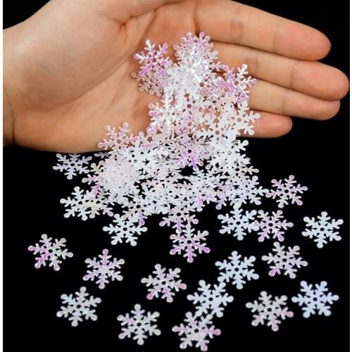 270pcs Christmas Snowflake Confetti White Non-woven Artificial Snowflake Throwing Confetti For Wedding Xmas Party Table Decor