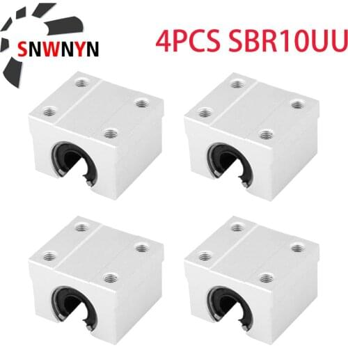 4Pcs/1Pc SBR10UU Linear Ball Bearing Block Open Type Slider Used With SBR10 Linear Guide For CNC Parts Free Shipping