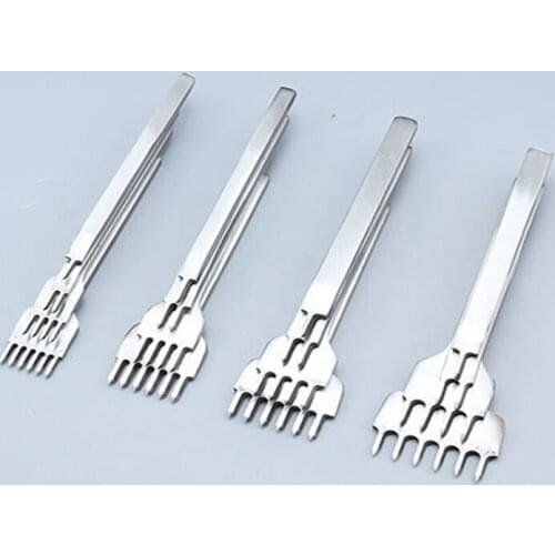 4PCS DIY 3/4/5/6MM Spacing Full Set of Perforating Tools Chisel Hand Leather Tool Cutting
