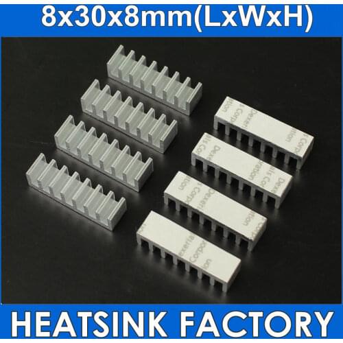 50pcs 8x30x8mm Ram Heatsink Chipset Aluminum Heatsink With Thermal Conductive Tape