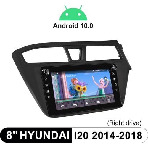 8 Inch Android 10.0 System Bluetooth 5.1 With Carplay And Steering Wheel Car Radio Player For Hyundai I20 2014-2018(Right Drive