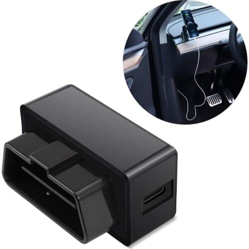 Dual Ports USB Car OBD Charger Automatic Adapter Mini LED Voltmeter Socket Power Quick Charge Compatible with Model3/Y