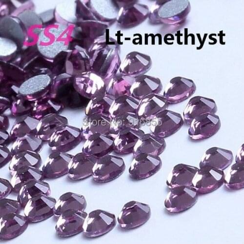 Free shipping Hot 1440pcs SS4(1.5-1.7mm) LT-purple Rhinestones for Nail Art,Flat Back Non Hotfix Glue on Nail Art Rhinestones