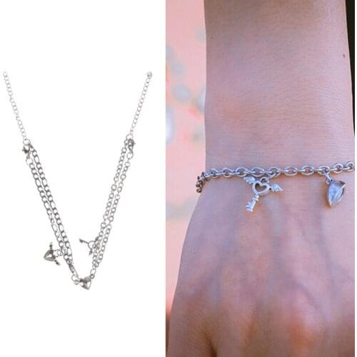 2Pcs/pair Heart shaped Magnet attraction Bracelet for couples Stainless steel Angel wing lock mens womens charm Jewelry gifts