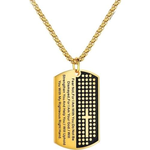 MADALENA SARARA Christian Bible Style Titanium Steel Pendant Chain Necklace Gold Silver Color 100% Quality Guarantee