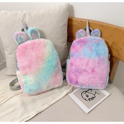 Children Student Toddler Unicorn Shoulders Bag Girls Backpacks Rucksack For Teenager Plush Cartoon Schoolbags Travel Bagpack