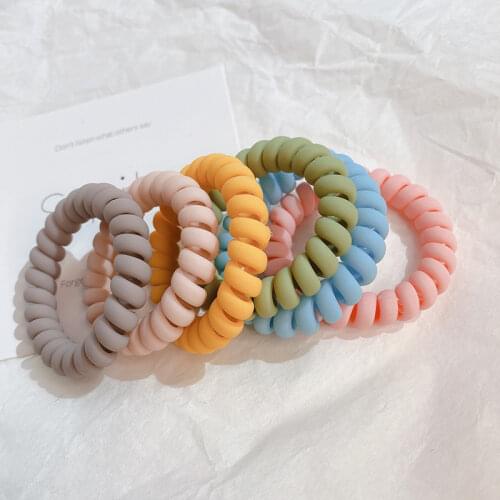 5pcs/lot Elastic Hair Band Elegant Colorful Hair Rubber Band Gum for Hair Women Spiral Hair Tie Telephone Wire Hair Accessories