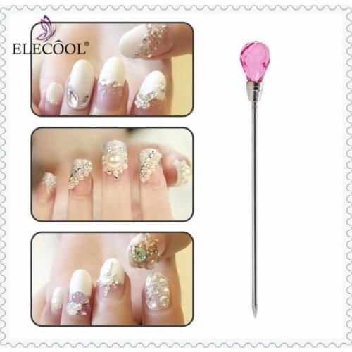 ELECOOL 4/3/2/1PCS Red Dotting Pen Nail Art Rhinestones Gems Picking Crystal Tools Gel Pencil Pen Dotting Pen Nail Manicure Tool