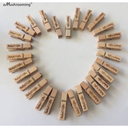 Gift clips Custom tag Mini Pegs laser engraved Baby Gift Name clothes pegs text Clothespins Wedding Party Birthday gift favors