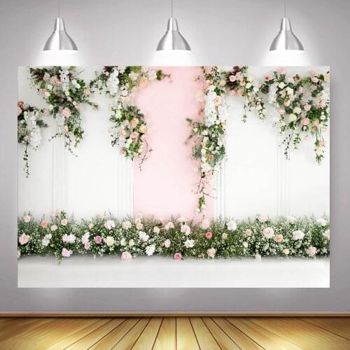 Flower Backdrop Wedding Bridal Shower Background Photo Studio Rose Wedding Photocall Boda Backdrops Baby portrait Photography