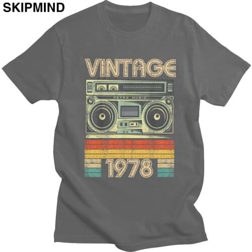 Streetwear Male Born In 1978 T Shirt Short Sleeved Crewneck Cotton Tshirt Retro Radio 42 Years Old Birthday Gift Tees Clothing