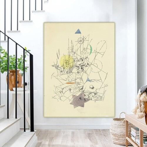 Citon Paul Klee《Destruction and Hope》Canvas Art Oil Painting Artwork Print Poster Picture Wall Decor Home Living Room Decoration