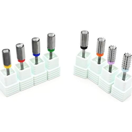 5 in 1 Carbide Multi-function Nail Drill B 3/32 2-Way Nail Carbide Bit-Extra Fine to 4 X Coarse-Electric Drill Machine (Silver)