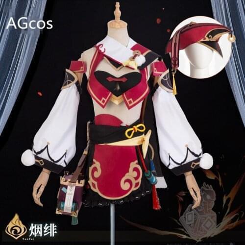 Game Genshin Impact Yan Fei Cosplay Costume Christmas Gift For Woman Outfits Yan Fei Sets Accessories Cosplay Top+Shorts+Hat