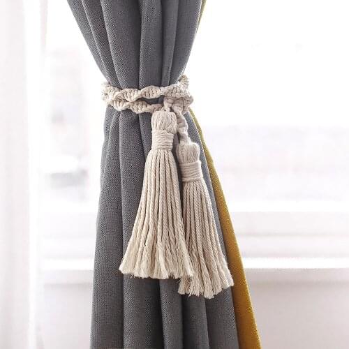Macrame Tassels Curtain Tiebacks Handmade Curtain Rope Buckle Fringe Curtains Holder Bandage Home Room Bedroom Decor Accessories