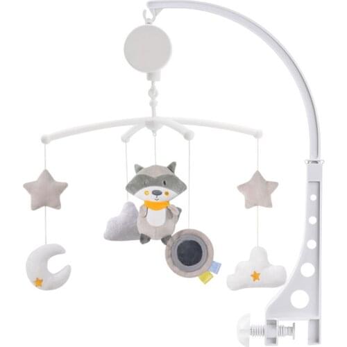 Musical Baby Crib Mobile Toy Infant Bedbell Rattle Toy Rotating Bedside Bell Baby Comfort Cloth Toy Musical Baby Crib Mobile Toy