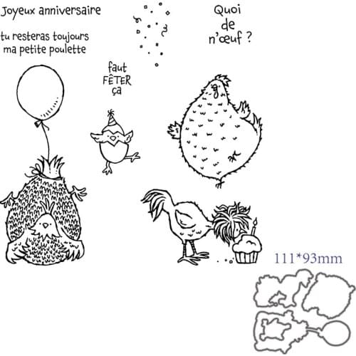 French word 2021 3D New spring Metal Cutting Dies and Scrapbooking For Paper Making Birthday Embossing Card Craft Stamps Set