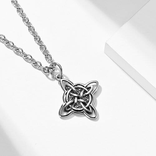 New Arrival Flower Shape Endless Love Circle Gothic Vintage Pendant Necklaces For Men Boy Stainless Steel Jewelry Collares Gifts