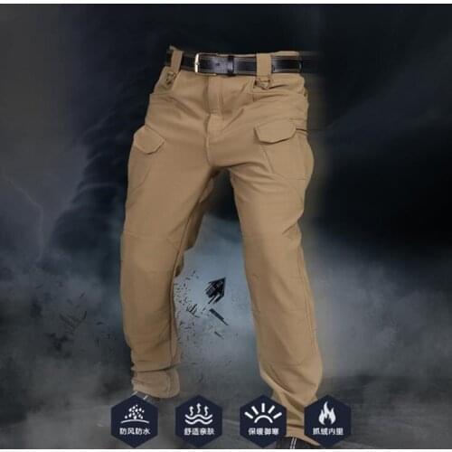 Autumn Tactical Pants Mens Winter Fleece Combat Baggy Pants Men Brushed Trousers Bottoms Mens Spring Trends Plus Size XXXXL