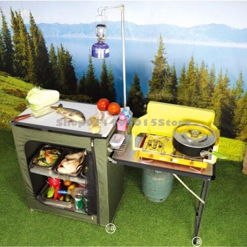 Outdoor Portable Folding Table Self Driving Camping Supplies Mobile Kitchen Picnic Table Ultra Light Aluminum Alloy Z12