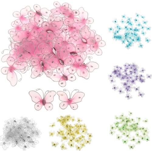Wired Mesh Stocking Glitter Butterfly Arts Crafts Decoration DIY Handmade Craft Decoration