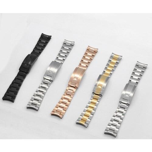 20mm Solid Curved End Watch Strap Band Bracelet Fit For SKX007 SKX009 7002 Watch
