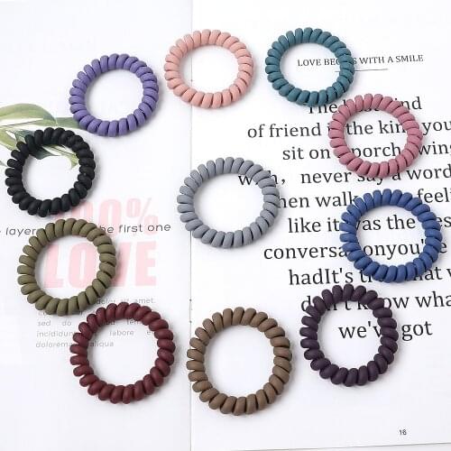 1PCS/lot Rubber Band Headwear Rope Spiral Shape Elastic Hair Bands Girls Hair Accessories Hair Ties Gum Telephone Wire
