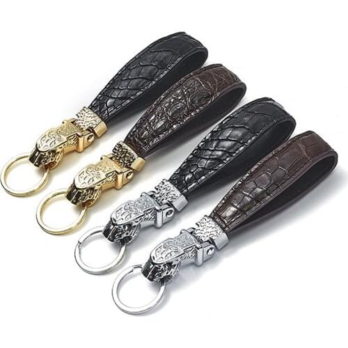 Luxury Car Key Chain Men Women Keychain Leopard for Key Rings Holder Purse Charm Bag Pendant Hand Braided Rope Gift Wholesale