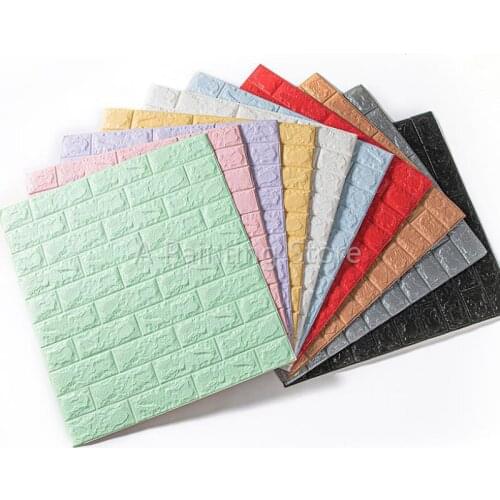 77X70cm DIY self-adhesive 3D wall stickers childrens bedroom foam brick wall decoration noise reduction wall stickers