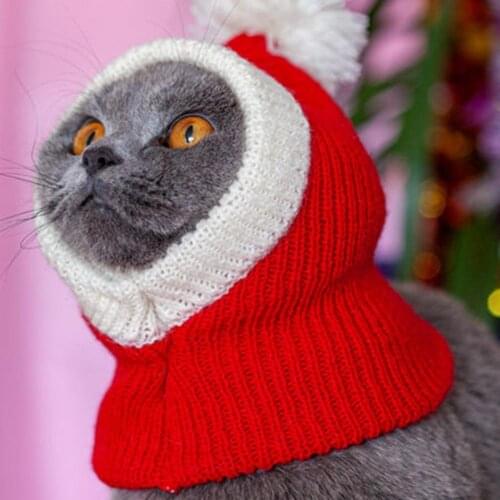 Windproof Dress Up Kitten Soft Winter Hat for Christmas Xmas Pet Hat Warm Cats Scarf Hats Pets Costume Soft Winter Accessories