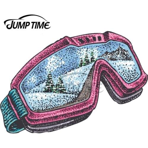 Jump Time 13 x 9.4cm Ski Glasses Graffiti Car Sticker Waterproof Decal Vinyl Material Occlusion Scratch Suitable for VAN RV