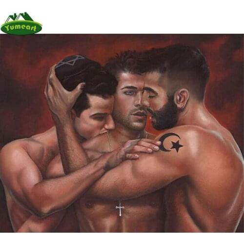 Vogue 5D Diy Diamond Painting By Number african man picture Wall Art with Three Gay Man Art Cross Stitch Mordern Home Decoration