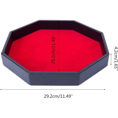 Octagonal Dice Tray PU Leather Dice Storage Box Board Game RPG Dice Box Key Wallet Coin Tray Desktop Storage Box
