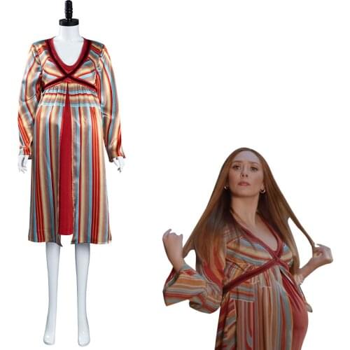 Wanda vision Cosplay Scarlet Witch Pregnancy Cosplay Costume Outfit Dress Halloween Carnival Suit