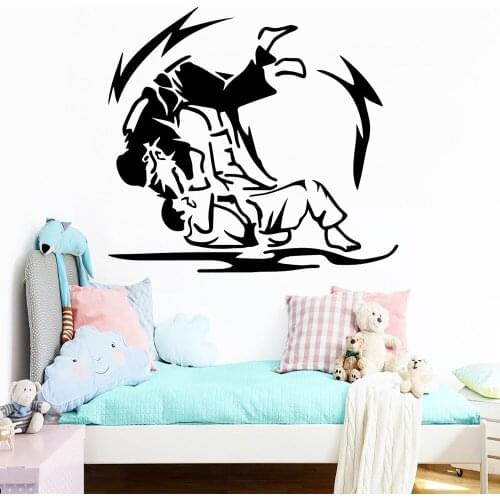 Funny Wrestler Environmental Protection Vinyl Stickers for Living Room Company School Office Decor Background Wall Art Decal