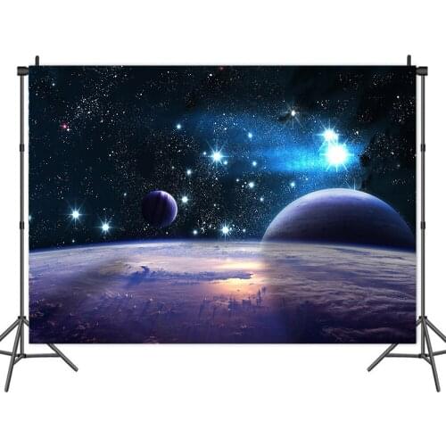 Planet Surface Universe Galaxy Backdrops Photo Background House Decors for Kids Birthday Party Portrait Photography Props