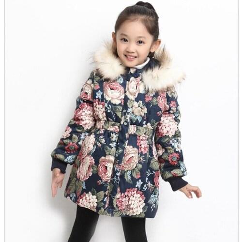 Winter Girls Jackets Toddler Girl Coat Cotton Girls Jackets Thick Girls Snowsuits Baby Costume Kids Outerwear Children Clothes