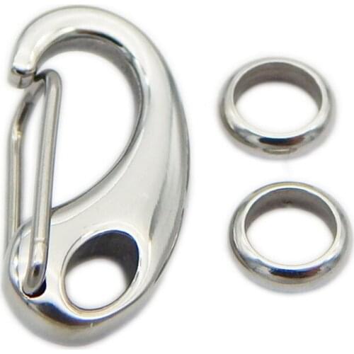 2 Set Stainless Steel Gold Silver Tone D Shape Lobster Clasps & Close Jump Rings For DIY Bracelets Jewelry Making Findings F3907