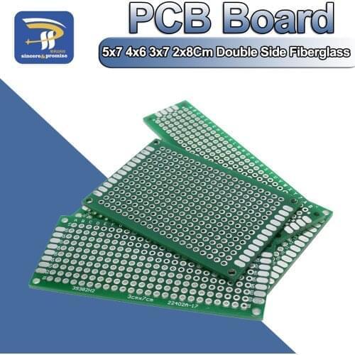 20pcs/lot 5x7 4x6 3x7 2x8cm Double Side Prototype Diy Universal Printed Circuit PCB Board Protoboard For Arduino