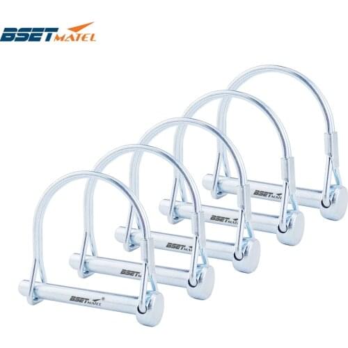 5X Spring Carbon Steel PTO Pin Round Arch Wire Shaft Locking Lock Pin Safety Coupler Retainer Farm Trailers Wagons Lawn Garden