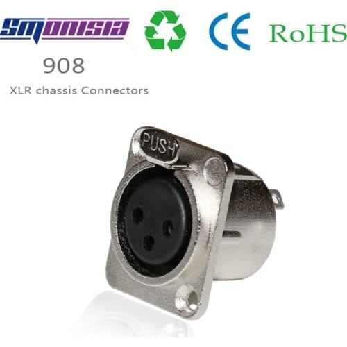 Smonisia 50pcs XLR Female Socket Metal Balance Connector 3Pins Audio Jack High Quality