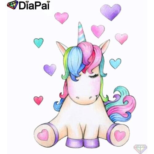 DIAPAI 100% Full Square/Round Drill 5D DIY Diamond Painting "Cartoon unicorn" Diamond Embroidery Cross Stitch 3D Decor A20916