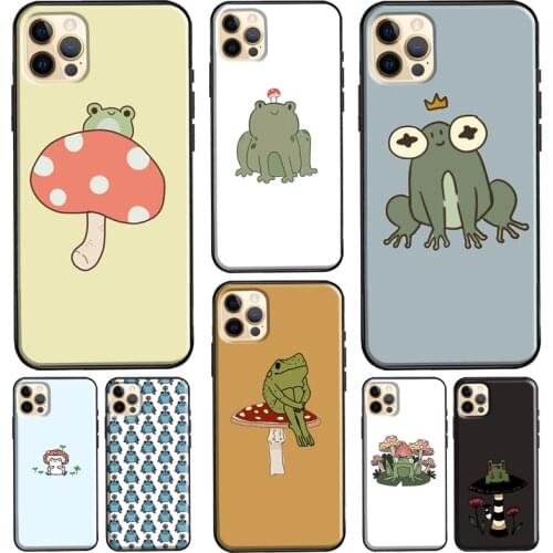 Mushroom frog Silicone Case For iPhone XR X XS Max 5S 6S 7 8 Plus SE 2020 11 12 Pro Max Phone Cover